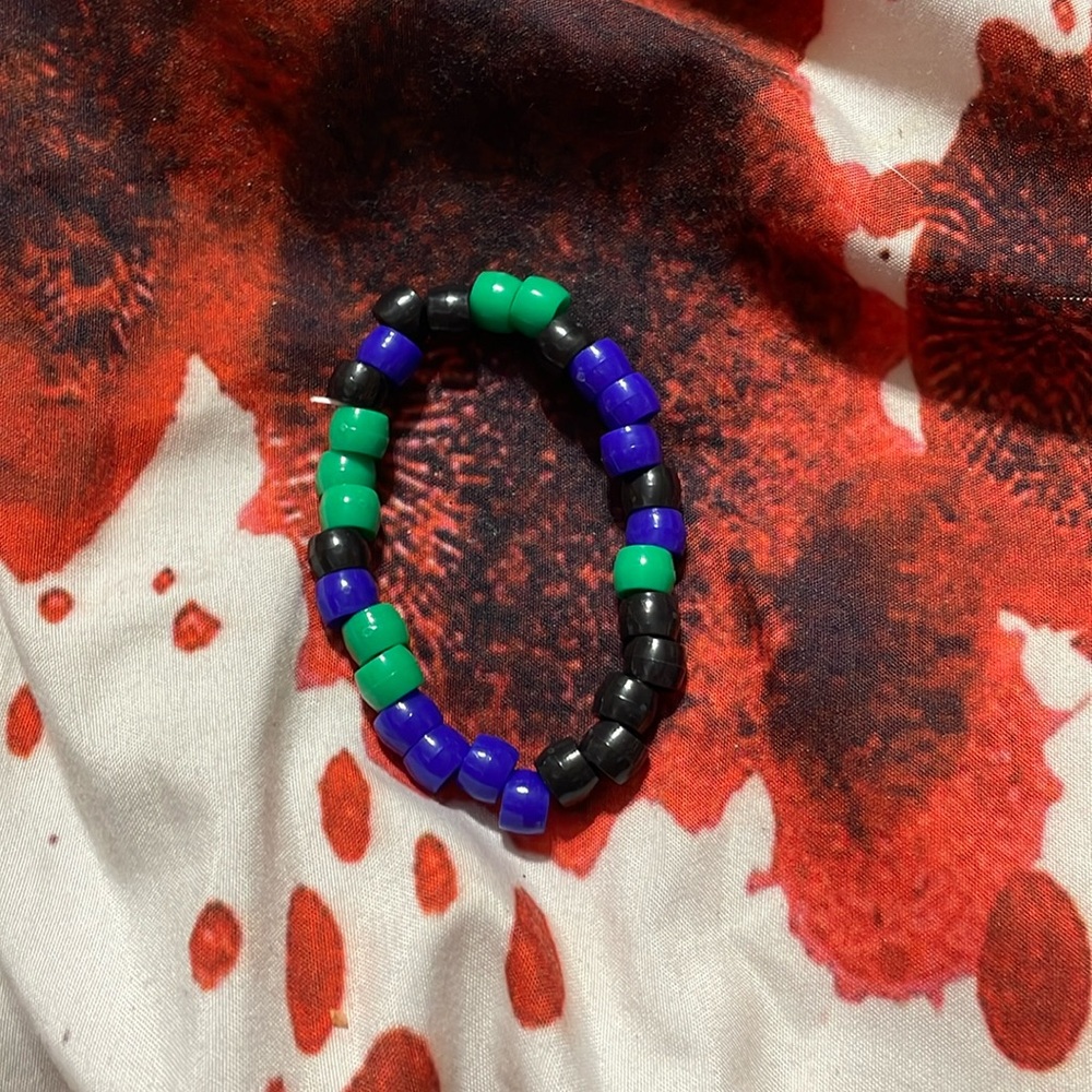 Green black and blue bracelet